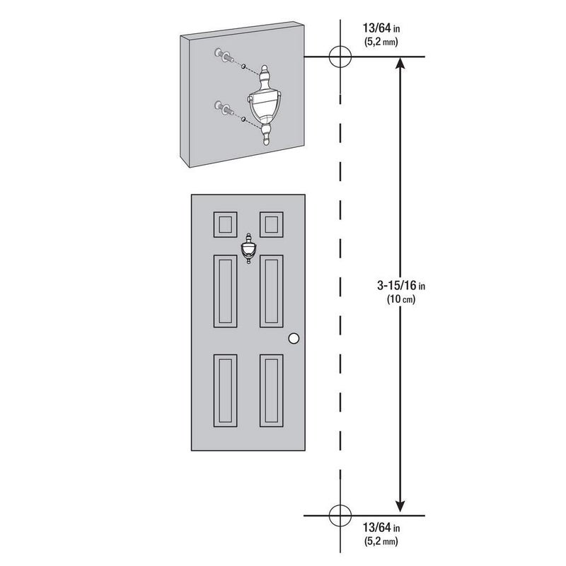 Everbilt 6-5/16 Inches Bright Brass Door Knocker - Steel Construction with a Decorative Finish - Heavy Duty Front Door Hardware with Screws - Image 5